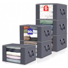 6X Storage Bags Moth Proof Large Clothes Bags Zips 90L Organizer Tidy_British Design