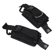 Nieuwe 2-Delige Reserve Zwarte 1680D Nylon Duiken Loodgordelzakken met Snelsluiting -22,5 X 15 X 5 Cm