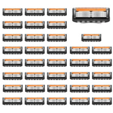 36 stuks scheermesjes voor mannen - 5-laags roestvrijstalen navullingen, compatibel met Fusion 5-stijl scheermesjes, vervangi