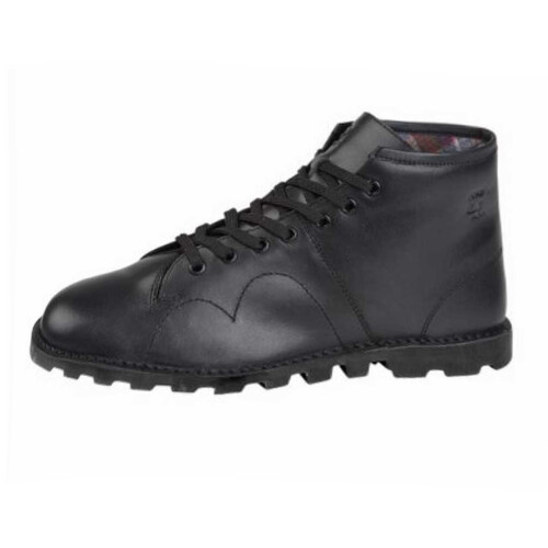 (5 UK, Black) Grafters Mens Original Coated Leather Retro Monkey Boots 1