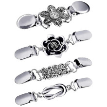 Clips vintage para suéteres de mujer - 4 clips retro para cuello tipo chal - YXY