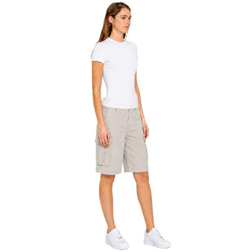 (10, Stone) Enzo Women's Cargo Shorts Regular Fit 1