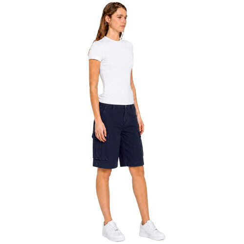 (16, Navy) Enzo Women's Cargo Shorts Regular Fit 1