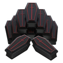 24Pcs Realistic Miniature Coffin Boxes Perfect For Halloween Candy Storage And Festive Atmosphere Decoration-YXY