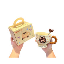 Cozy Christmas Keepsake: 450ml Stylish Cartoon Ceramic Mug - Elegant Gift for Women & Couples-YXY