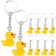 Portachiavi con ciondoli a forma di animali dei cartoni animati, colore giallo, 8x2,7x1 cm, ciondolo per borsa, confezione da
