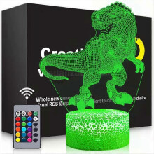 Juguetes de dinosaurios, lámpara de noche de dinosaurio 3D para niños - YXY