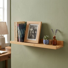 80cm Bamboo Floating Wall Shelf Picture Display Shelf