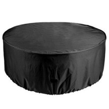 Capa redonda para móveis de jardim, 128 x 71 cm, capa impermeável para mesas e cadeiras, toalha de mesa preta impermeável, te