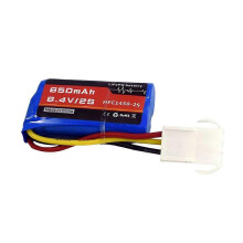 (A-Battery) 6.4V 2S 650mAh Li Battery/ EL4.5-3P female P-TO-R for RC Truck Car Speed Boat