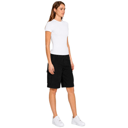 (12, Black) Enzo Women's Cargo Shorts Regular Fit 1