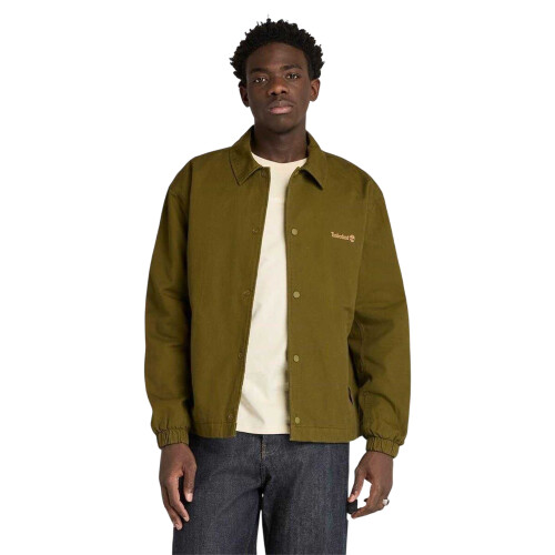 Timberland (M, Dark Olive) Timberland Mens Coach Overshirt 2