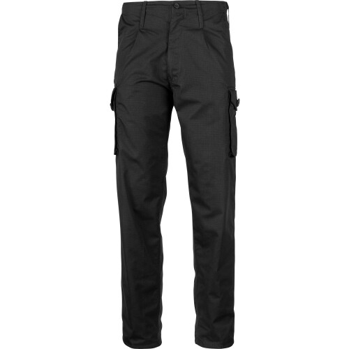 Mil-Com Men's Black Solid Flat Front Cargo Trousers 34"W