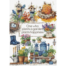 Kit de point de croix - Luca-S B2424 - Plantes du jardin - Toile Aida 16ct (6,4 pts/cm) - 29x40 cm - 53 couleurs