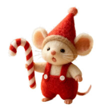 (1pcs, D) Felted Mouse, Christmas Gift Wool Felt Mouse Pendant C8K7