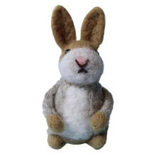 (1pcs, Gray) Wool Felt Rabbit With Balloons Easter Decorations Hanging Bunny- C4P2
