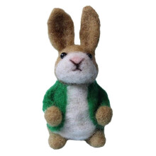 (1pcs, Green) Wool Felt Rabbit With Balloons Easter Decorations Hanging Bunny- C4P2