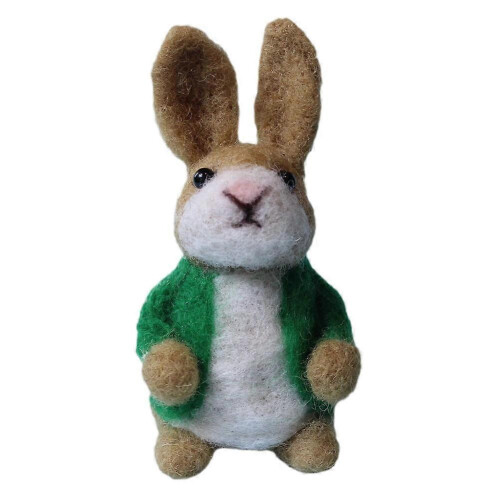 (1pcs, Green) Wool Felt Rabbit With Balloons Easter Decorations Hanging Bunny- C4P2