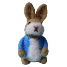 (1pcs, Blue) Wool Felt Rabbit With Balloons Easter Decorations Hanging Bunny- C4P2
