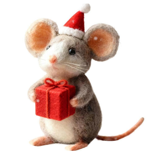 (1pcs, C) Felted Mouse, Christmas Gift Wool Felt Mouse Pendant C8K7