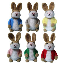 (6pcs, 6pcs) Wool Felt Rabbit With Balloons Easter Decorations Hanging Bunny- C4P2