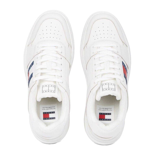 (10 UK, White) Tommy Jeans Mens Leather Trainers 1
