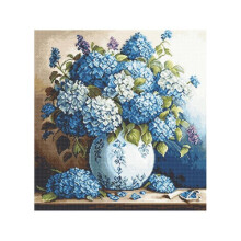 Luca-S Kit de broderie Vase avec Hortensias