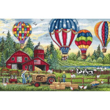 Kit de point de croix - LetiStitch L8048 Vers le ciel - Toile Aida 16ct blanche - 40x26 cm - 63 couleurs Anchor