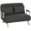Two-Seater Click-Clack Sofa Bed - Charcoal Grey 1