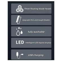 Het ultieme kerstcadeau voor mannen - Nieuw 4-in-1 slim elektrisch scheerapparaat met digitaal display, 100% waterdicht en ba