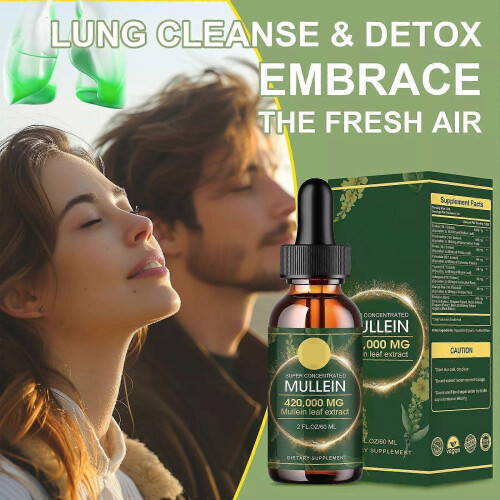 Mullein Leaf Extract Super Concentrated 420,000MG 2 Oz/60 ML Lung Cleanse Drops 1