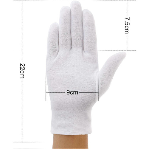 Paar Baumwollstoff-Handschuhe, weiß, Größe M-YXY 2