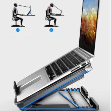 Refrigerador para portátil de alto rendimiento con 6 ventiladores | Altura ergonómica ajustable, diseño plegable y portátil p