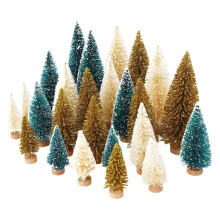 Mini árboles de Navidad, paquete de 9 unidades - Decoración de escritorio multicolor para el hogar, la oficina y exhibiciones