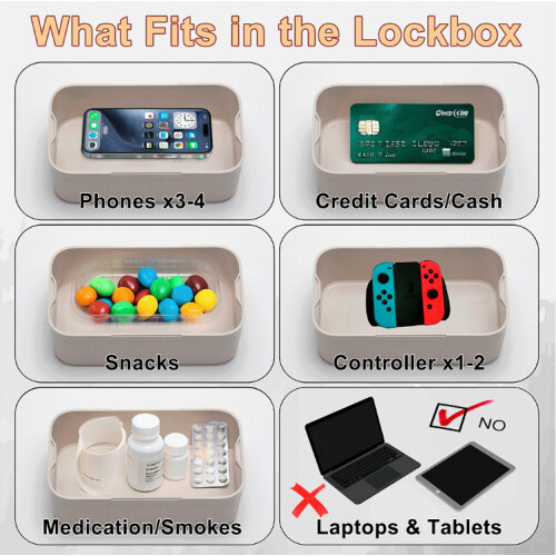 Lockable Storage Box, Locking Medicine Box, Cell Phone Locked Jail, Containers Bin-YXY 2