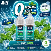 JNR - E-liquide Fresh Mint 0MG/ML - Sans Nicotine - Menthe Fraîche - Lot de 2 x 10ML