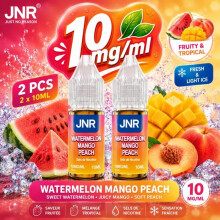 JNR - E-liquide Watermelon Mango Peach 10MG/ML - Sel de Nicotine - Pastèque, Mangue &amp; Pêche - Lot de 2 x 10ML