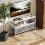 TV Stand Cabinet with 2 Foldable Drawers - White 4