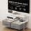 TV Stand Cabinet with 2 Foldable Drawers - White 7