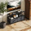 TV Stand Cabinet with 2 Foldable Drawers - Black 4