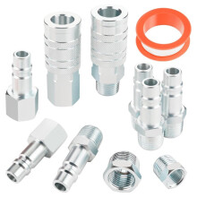 10PCS Conectores Rápidos para Manguera de Compresor de Aire NPT de 1/2 Pulgada con Rosca NPT de 1/2" y Adaptador de 3/8" y 3/4"