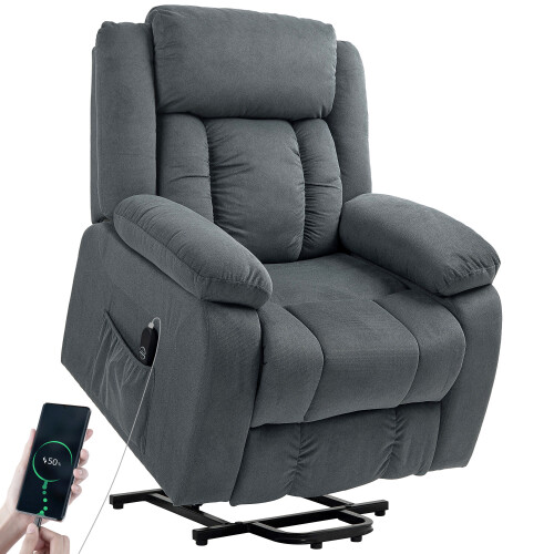 Homcom Sillón Elevador Gris 92 x 94 x 105 cm