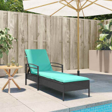 vidaXL 3-fach verstellbare Sonnenliege Poly-Rattan Schwarz
