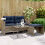 VidaXL vidaXL 3-teiliges Gartensofa-Set mit Kissen, grau, Polyrattan 1