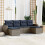 VidaXL vidaXL 6-teiliges Gartensofa-Set mit Kissen, grau, Polyrattan 1