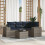 VidaXL vidaXL 5-teiliges Gartensofa-Set mit Kissen, grau, Polyrattan 1