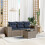 VidaXL vidaXL 4-teiliges Gartensofa-Set mit Kissen, grau, Polyrattan 1