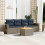 VidaXL vidaXL 5-teiliges Gartensofa-Set mit Kissen, grau, Polyrattan 1