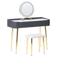 Dressing Table with Mirror and Stool SURIN LED Grey