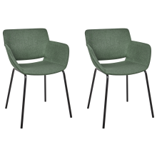 Set of 2 Dining Chairs AXTEL Fabric Green